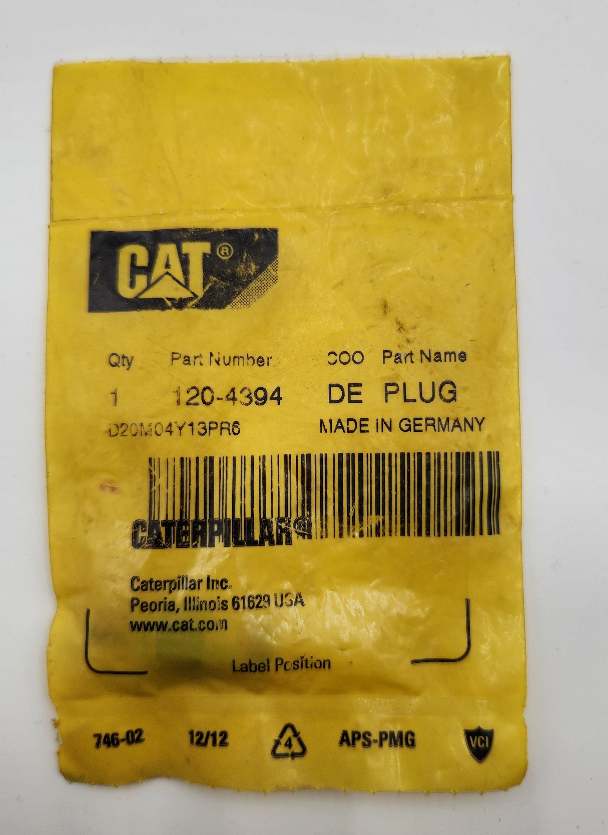 120-4394  Tapon (Plug) |  Caterpillar