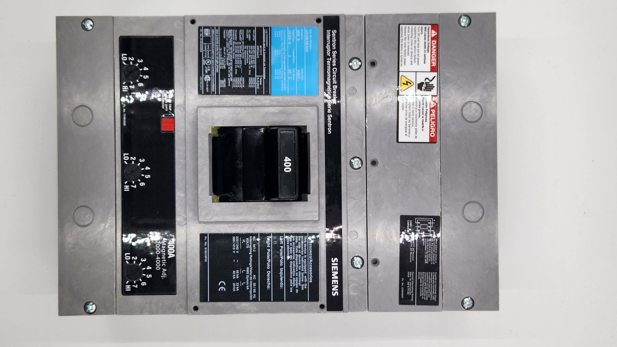Interruptor 400 amperes Siemens JXD63B400 vista 2