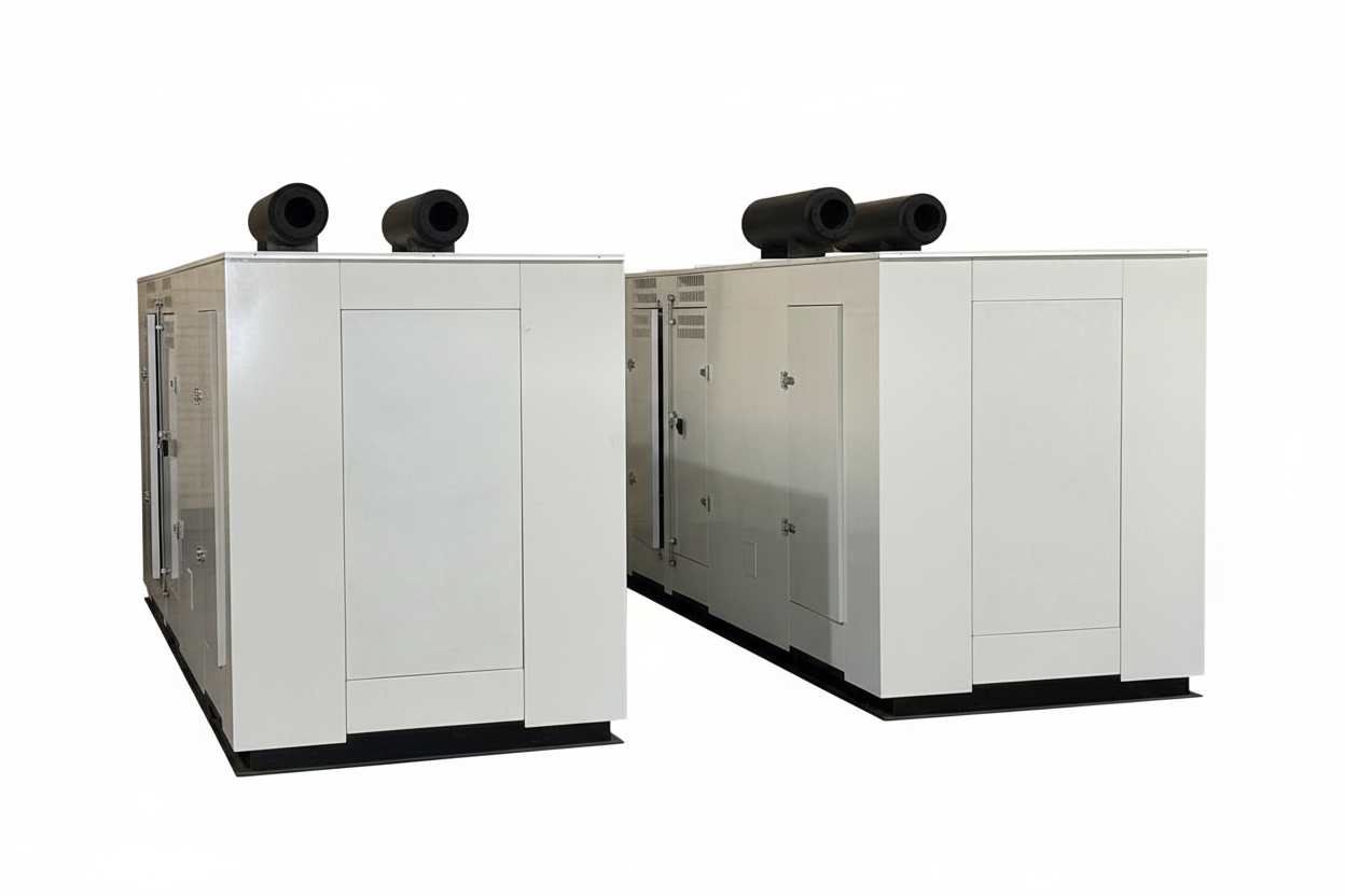 Proyecto Completo 3MW a 34.5kV Generadores Cummins 1500kw C1500D6 Insonorizados
