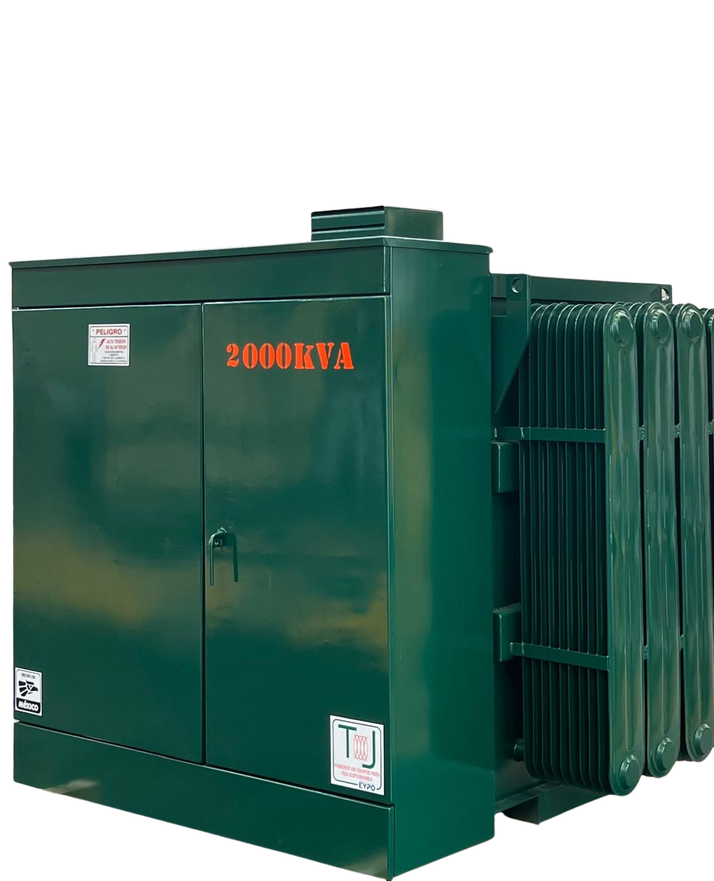 Transformador TJ 2000kVA Tipo Subestación vista lateral